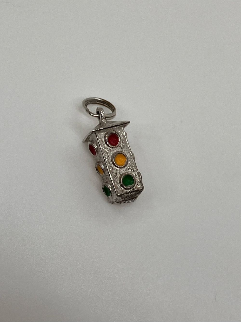 Vtg 925 Enamel Traffic Stop Light Signal Charm Sterling Silver